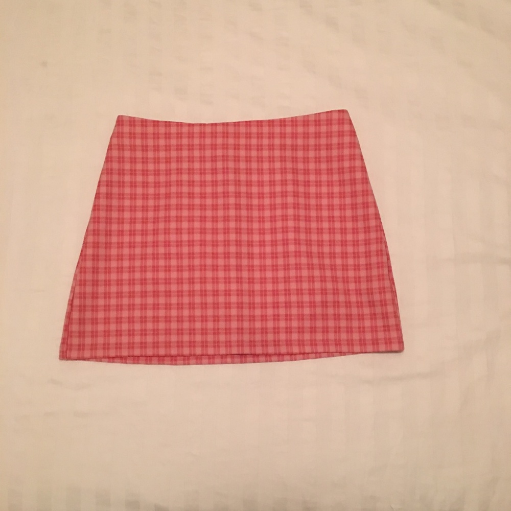 Urban Outfitters Pink Plaid Pelmet Mini Skirt